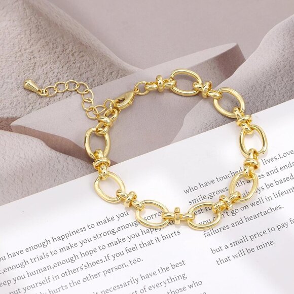 Gold Twisted Italian Designer Inspired Rope Statement Chunky Bracelets for Women - Picture 4 of 5